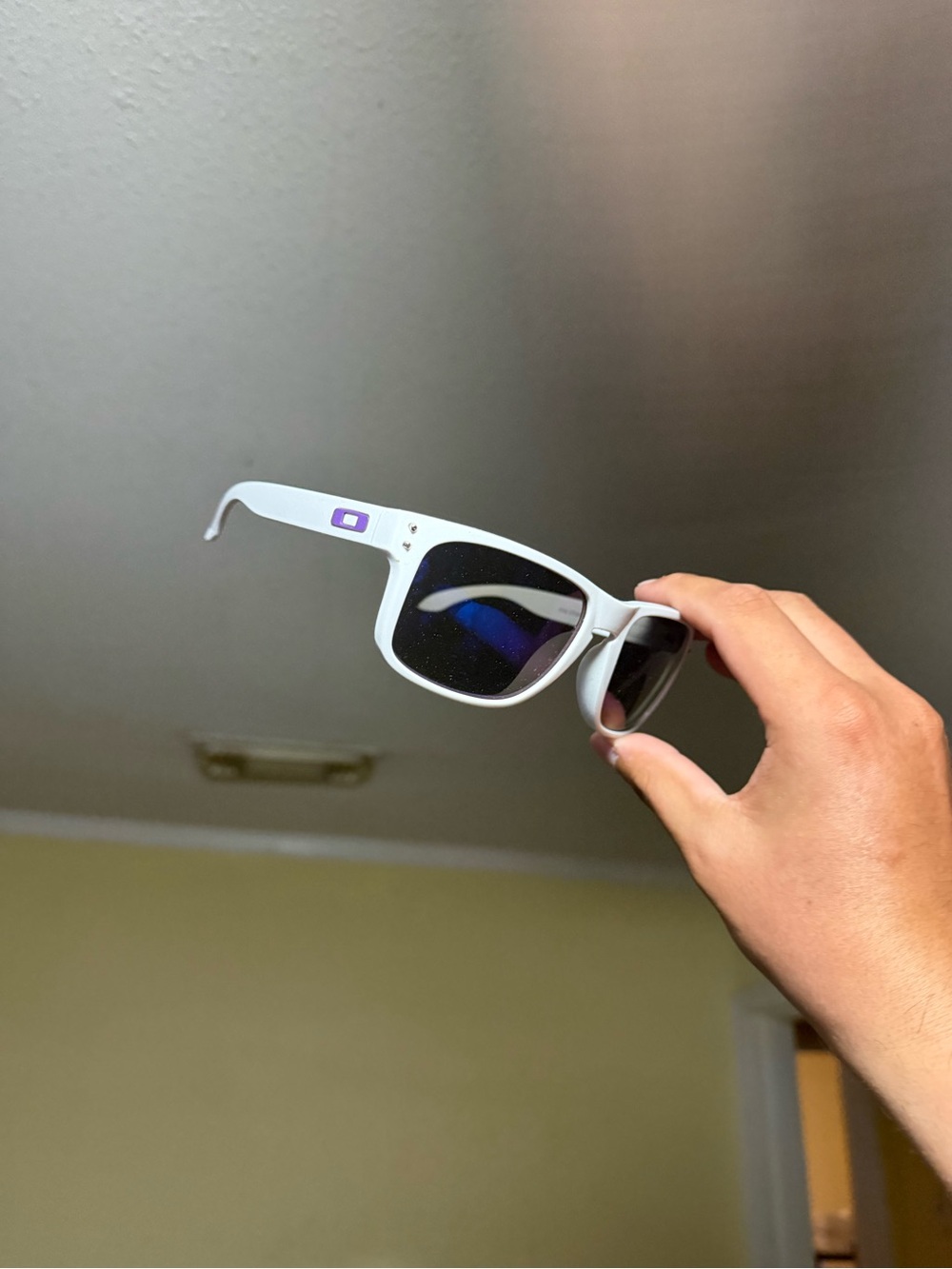 White Sunglasses with Purple Accent - Men's Fashion Shades